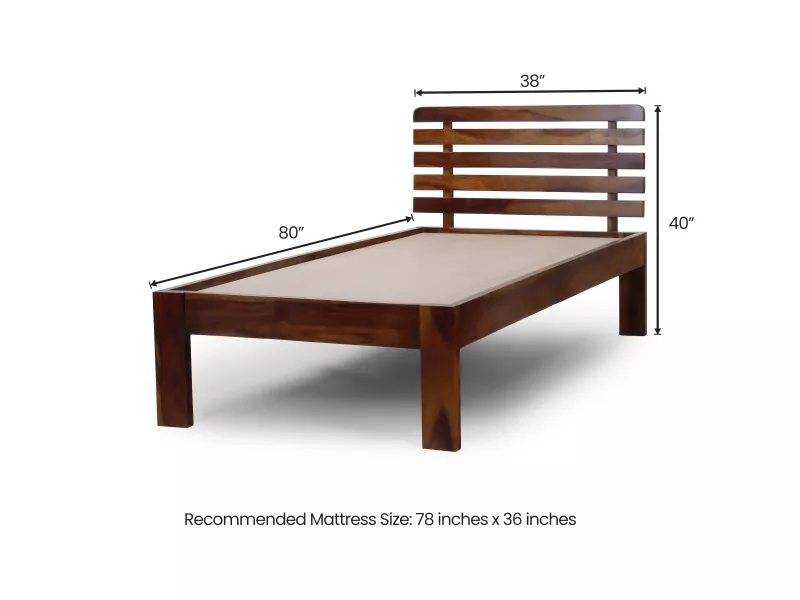 Alexa Solid Wood Single Bed ( 78 x 36 Inches)